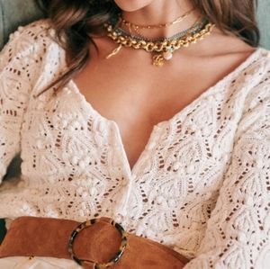 Sezane annette jumper, small, ecru